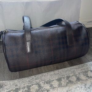 Brown Burberry Barrel Roll Bag
